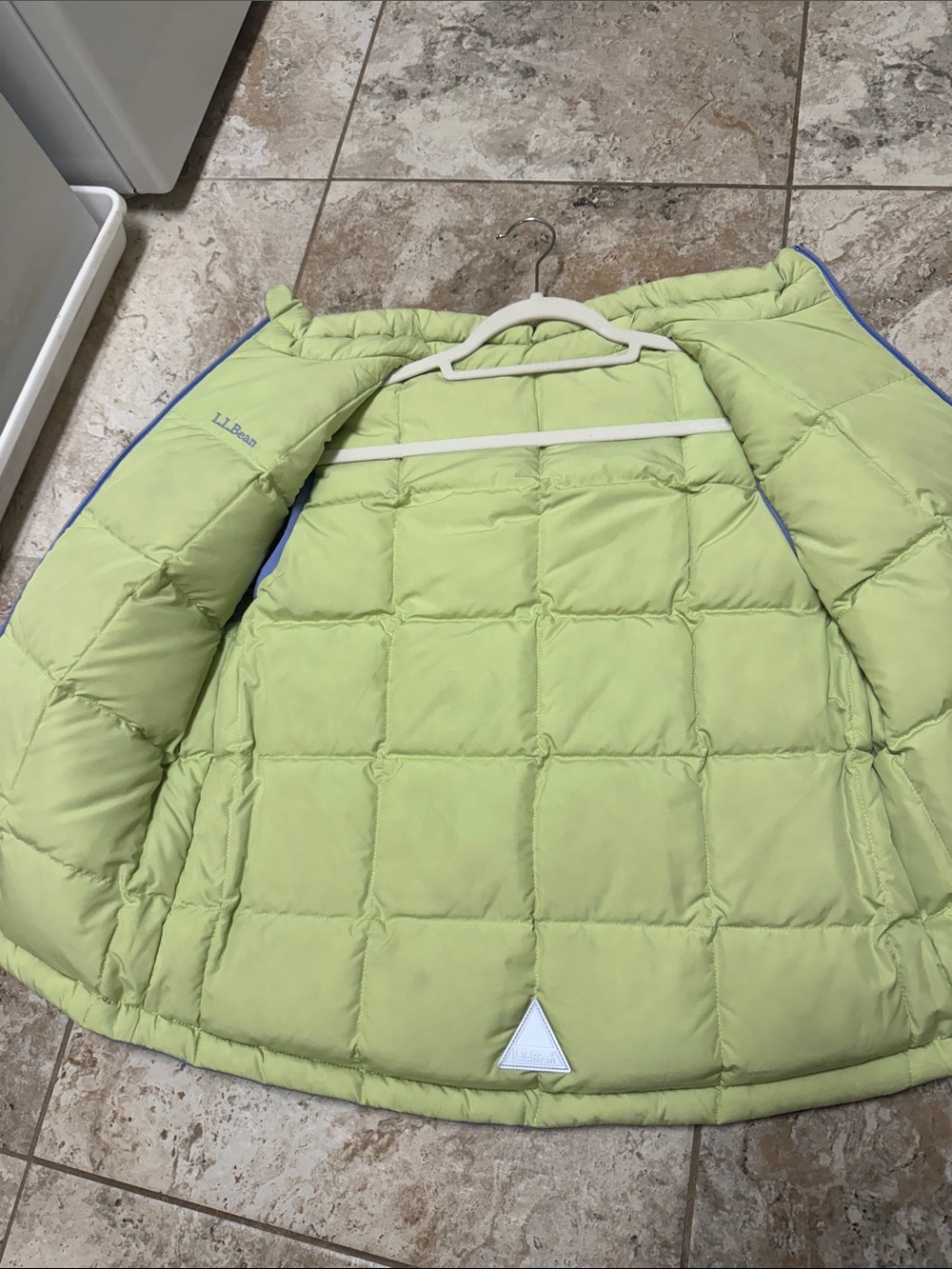 L.L. Bean Kids Light Purple REVERSIBLE Puffer Vest with Lime Inside - Picture 3 of 9